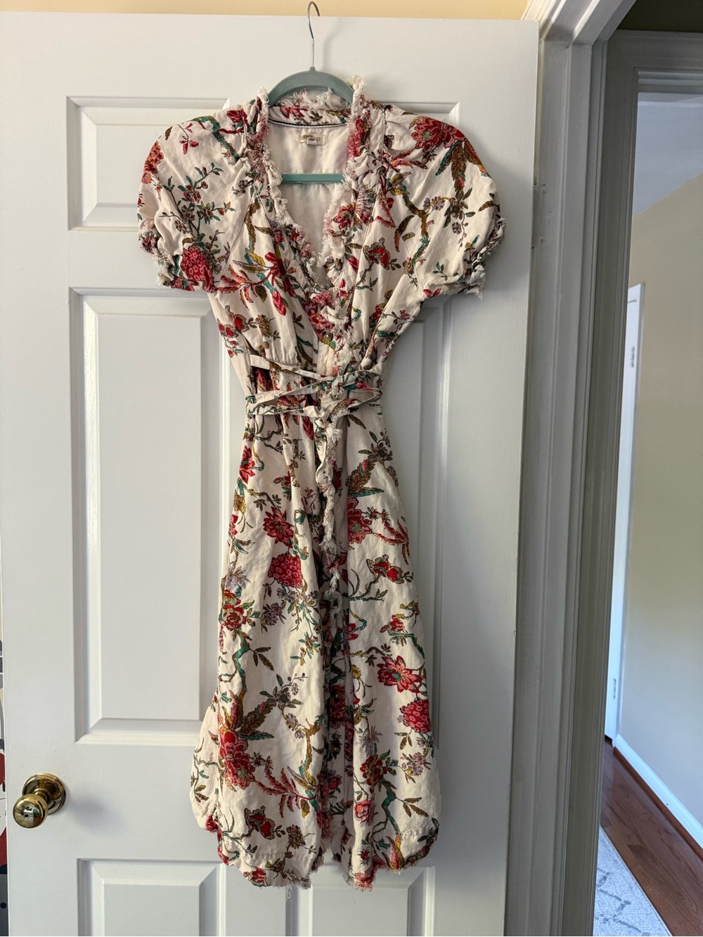 Pilcro Cream Floral Dress, Size 4